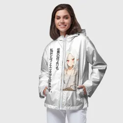 Женская ветровка 3D  Реинкарнация безработного - люблю Сильфи иероглифами - фото 2