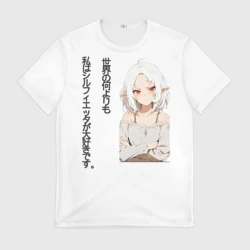 Мужская футболка 3D  Реинкарнация безработного - люблю Сильфи иероглифами