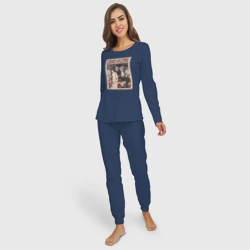 Женская пижама с лонгсливом хлопок Death note art poster - фото 2