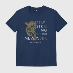 Мужская футболка хлопок Нью-Йорк - будь сильным