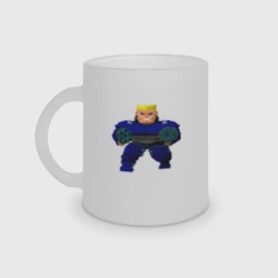 Кружка матовая стеклянная BJ Blazkowicz - пиксельный ретро Wolfenstein