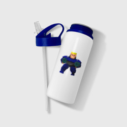 Бутылка для воды с трубочкой BJ Blazkowicz - пиксельный ретро Wolfenstein - фото 2