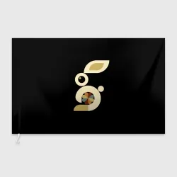 Флаг 3D Абстракция белый кролик цветочный модерн 
