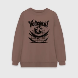 Женский свитшот oversize без начеса хлопок Волейбол мяч в сетке