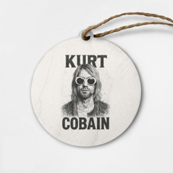 Деревянная игрушка круг Kurt Cobain - grunge-art