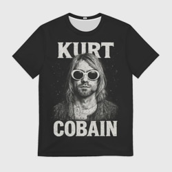 Мужская футболка 3D Курт Кобейн - гранж-арт