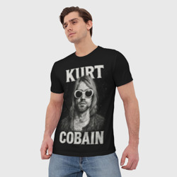 Мужская футболка 3D Курт Кобейн - гранж-арт - фото 2
