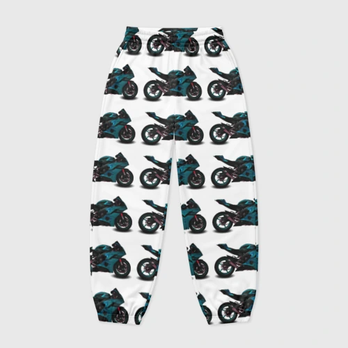 Женские джоггеры оверсайз 3D Motorbike blue