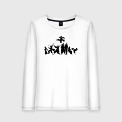 Женский лонгслив хлопок Силуэты - Пламенная бригада пожарных