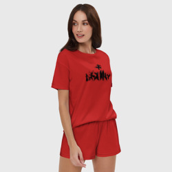 Женская пижама с шортиками хлопок Силуэты - Пламенная бригада пожарных - фото 2