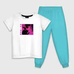 Детская пижама с белой футболкой Пламенная бригада пожарных - Шинра Кусакабэ