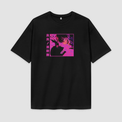 Женская футболка Oversize хлопок premium Пламенная бригада пожарных - Шинра Кусакабэ