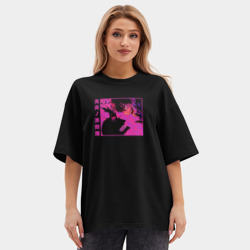 Женская футболка Oversize хлопок premium Пламенная бригада пожарных - Шинра Кусакабэ - фото 2