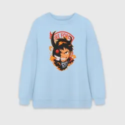 Женский свитшот oversize без начеса хлопок Пламенная бригада пожарных - Шинра