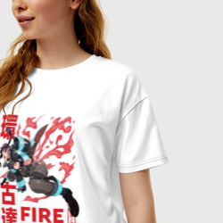 Женская футболка хлопок Oversize Пламенная бригада пожарных - Маки Одзэ - фото 2