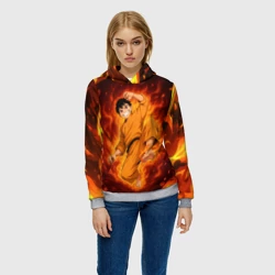 Женская толстовка 3D Шинра Пламенная бригада пожарных - фото 2