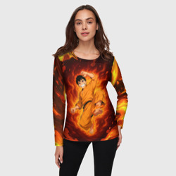 Женский лонгслив 3D Шинра Пламенная бригада пожарных - фото 2