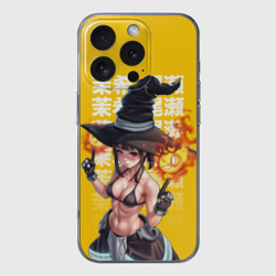 Чехол для iPhone 16 Pro силиконовый с защитой камеры Пламенная бригада пожарных Маки ведьма