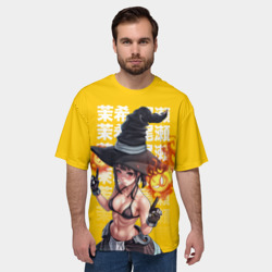 Мужская футболка oversize 3D Пламенная бригада пожарных Маки ведьма - фото 2
