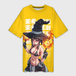 Платье-футболка 3D Пламенная бригада пожарных Маки ведьма