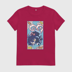 Женская футболка хлопок Пламенная бригада пожарных - Тамаки Котатсу