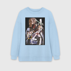 Женский свитшот oversize без начеса хлопок SAOnline