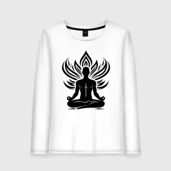 Женский лонгслив хлопок Медитация огня
