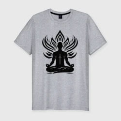 Мужская футболка хлопок Slim Медитация огня