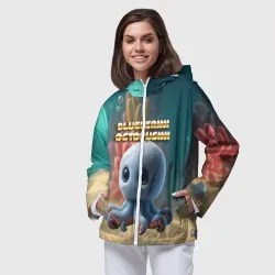 Женская ветровка 3D Blueberini Octopusini мем - фото 2