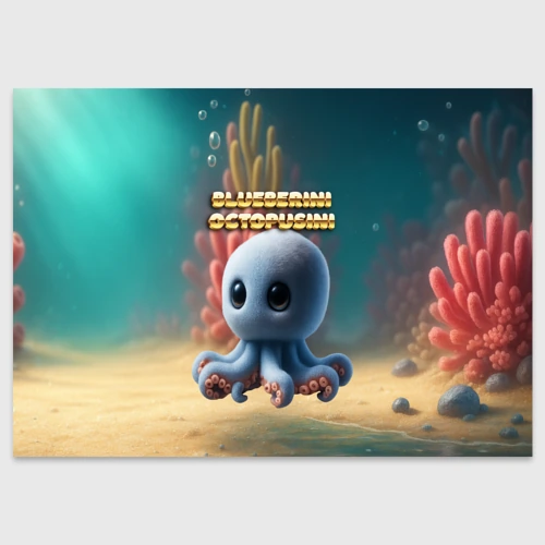 Поздравительная открытка Blueberini Octopusini мем