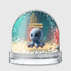 Игрушка Снежный шар Blueberini Octopusini мем