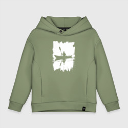 Детское худи Oversize хлопок Каякинг белый штрих
