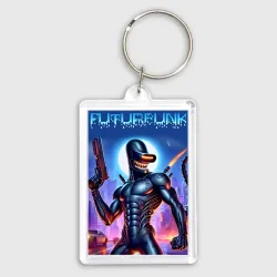 Брелок прямоугольный 35*50 Cyber Bender - futurpunk fantasy