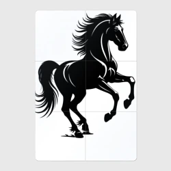 Магнитный плакат 2Х3 Черная лошадь скачет