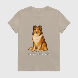 Женская футболка хлопок I Love My Collie