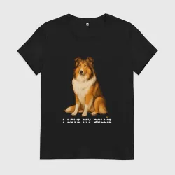 Женская футболка хлопок I Love My Collie