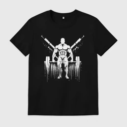 Мужская футболка хлопок Пауэрлифтинг белое граффити