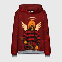 Мужская толстовка 3D Нирвана, Курт Кобейн с крыльями ангела