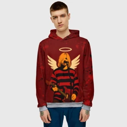 Мужская толстовка 3D Нирвана, Курт Кобейн с крыльями ангела - фото 2