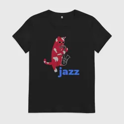 Женская футболка хлопок Jazz cat
