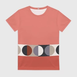 Женская футболка 3D Луна Малевича розовый томат