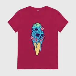 Женская футболка хлопок Ice cream skeletors