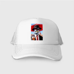 Кепка тракер с сеткой Бендер в костюме и шляпе на пляже - прикол