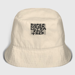 Детская панама хлопок Пиксельный Super Mega Ultra Epic +Rep - ASCII арт, текстовый арт - тёмная надпись мем