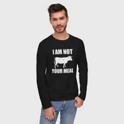 Мужской лонгслив хлопок Я не твоя пища - фото 2