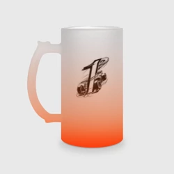 Кружка пивная матовое стекло Гоночный автомобиль и цифра 1