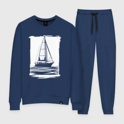 Женский костюм хлопок Парусник на спокойной воде