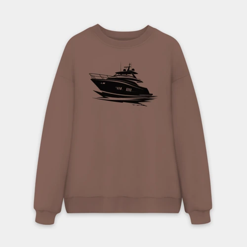 Мужской свитшот oversize без начеса хлопок Яхта в движении