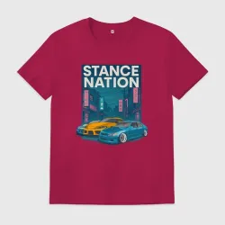 Мужская футболка хлопок Stance Nation  Supra MK5, Lexus IS300, 240SX