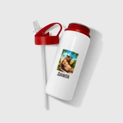 Бутылка для воды с трубочкой Данила крутая капибара мем - фото 2